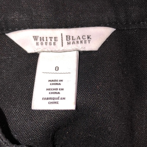 WHITE House Black Market size 0 black linen jacket - Picture 3 of 4